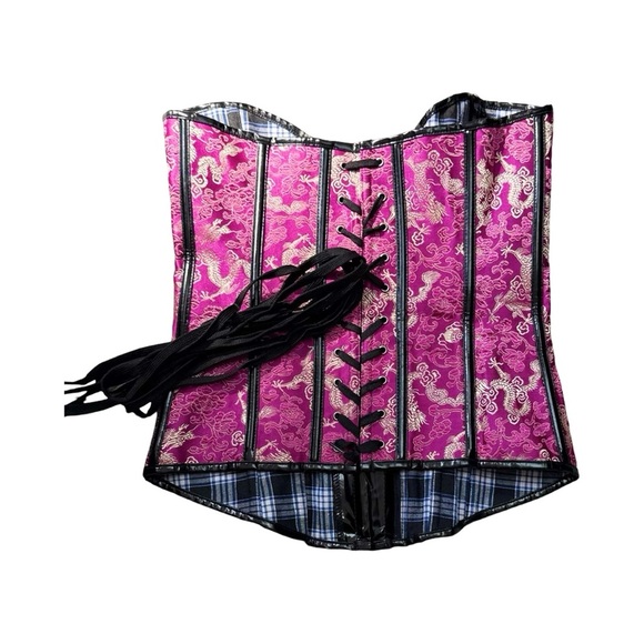 Pink and Gold Floral Patterned Bag - Picture 4 of 5